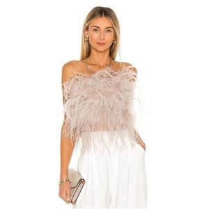 Lamarque Zaina Ostrich Feather Bustier Top S